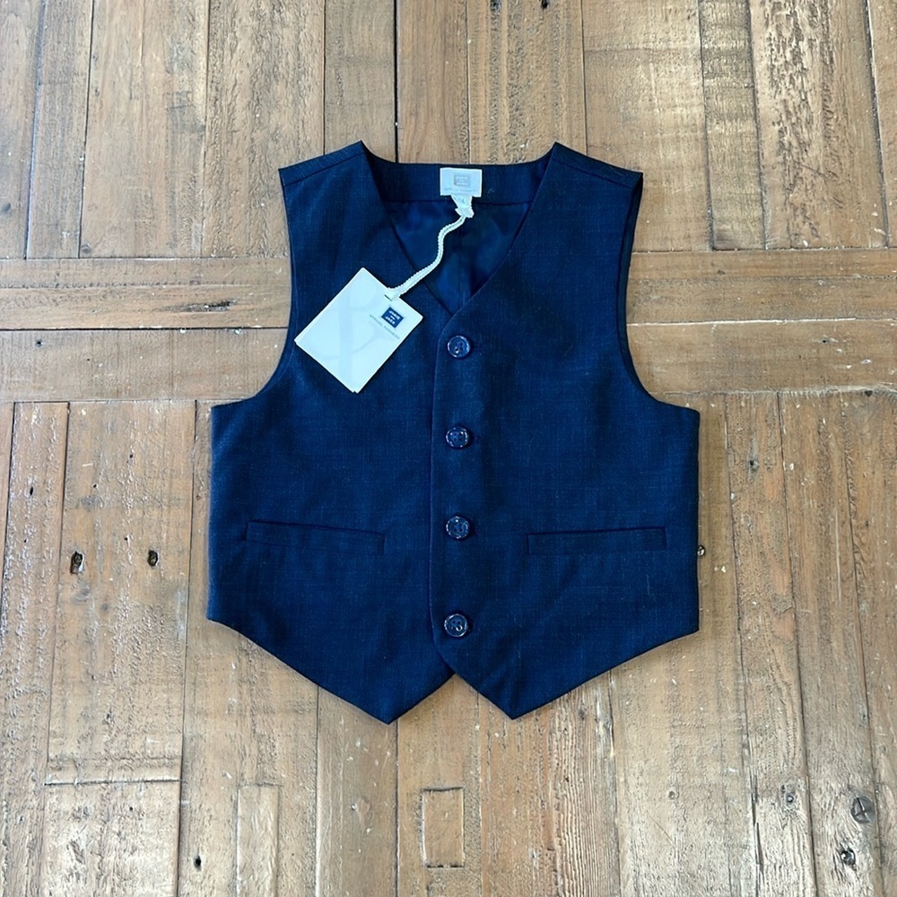 Janie and Jack navy suit vest nwt - flawed